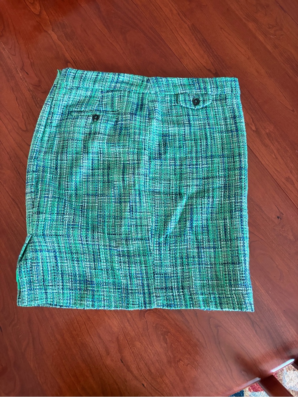 Kenar Teal and Blue Tweed Women’s Skirt